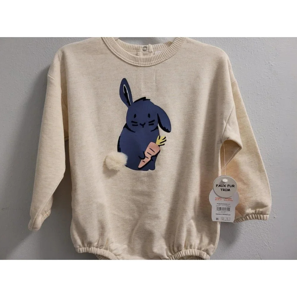 Easter Bunny Girls One Piece Snap Closure Size 12 Months - Brand New